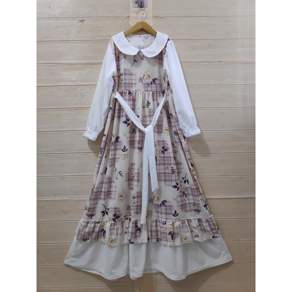 MOMOGI-GAMIS MAXI ANAK PEREMPUAN FLORAL FIONA / GAMIS KOREAN STYLE / VOXY PREMIUM / Usia 5-13thn