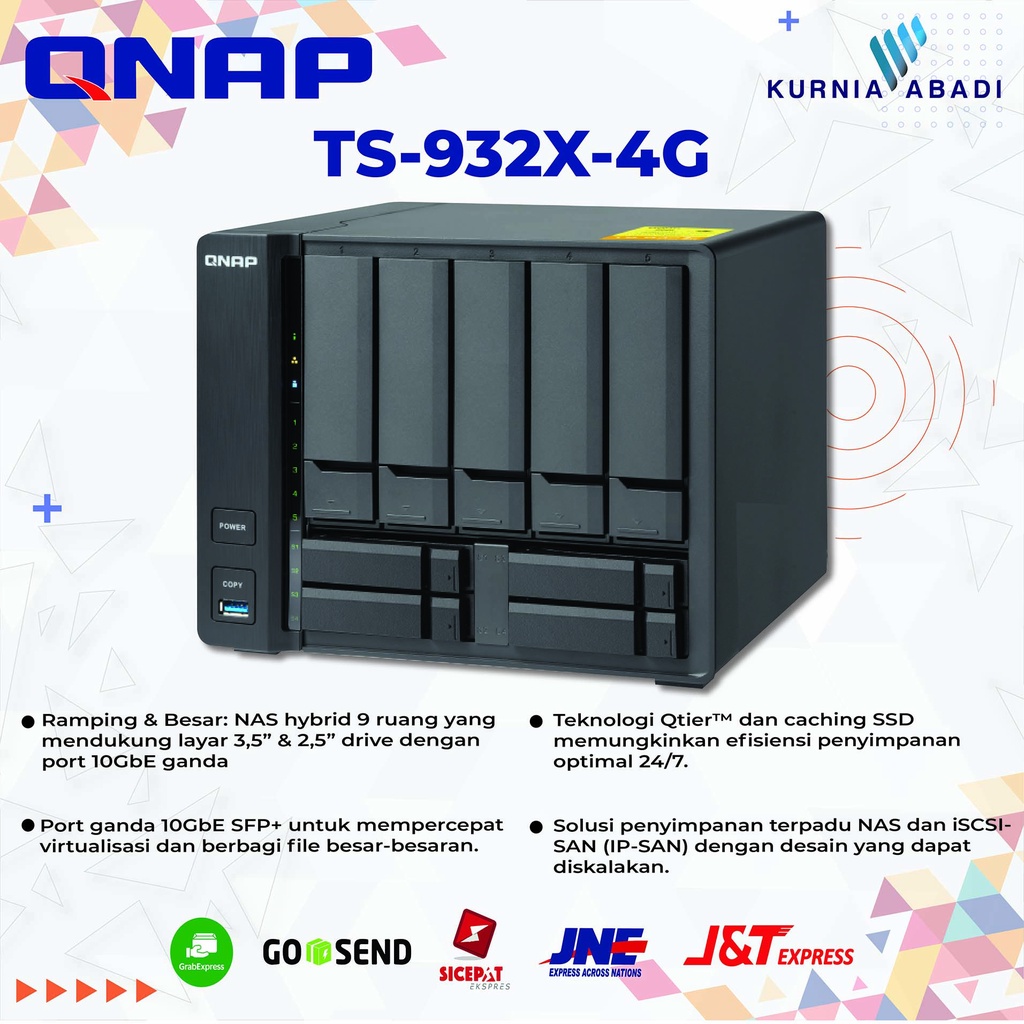 QNAP TS-932X-4G 4GB RAM 9-Bay NAS diskless Annapurna Quad Core NAS