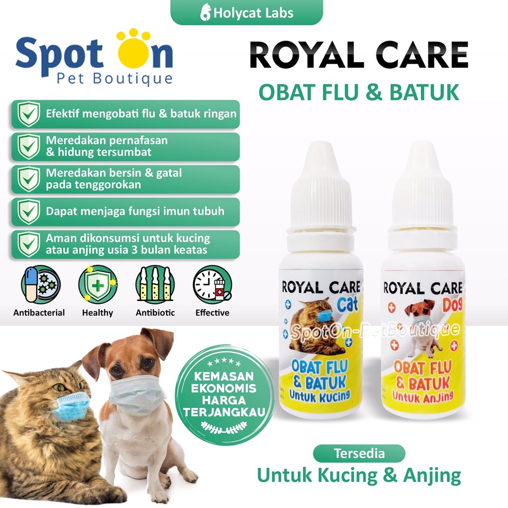 Royal Care Obat Flu dan Batuk 10ml | Obat Kucing &amp; Anjing by Royal Cats |  Mengatasi Flu Batuk Pilek