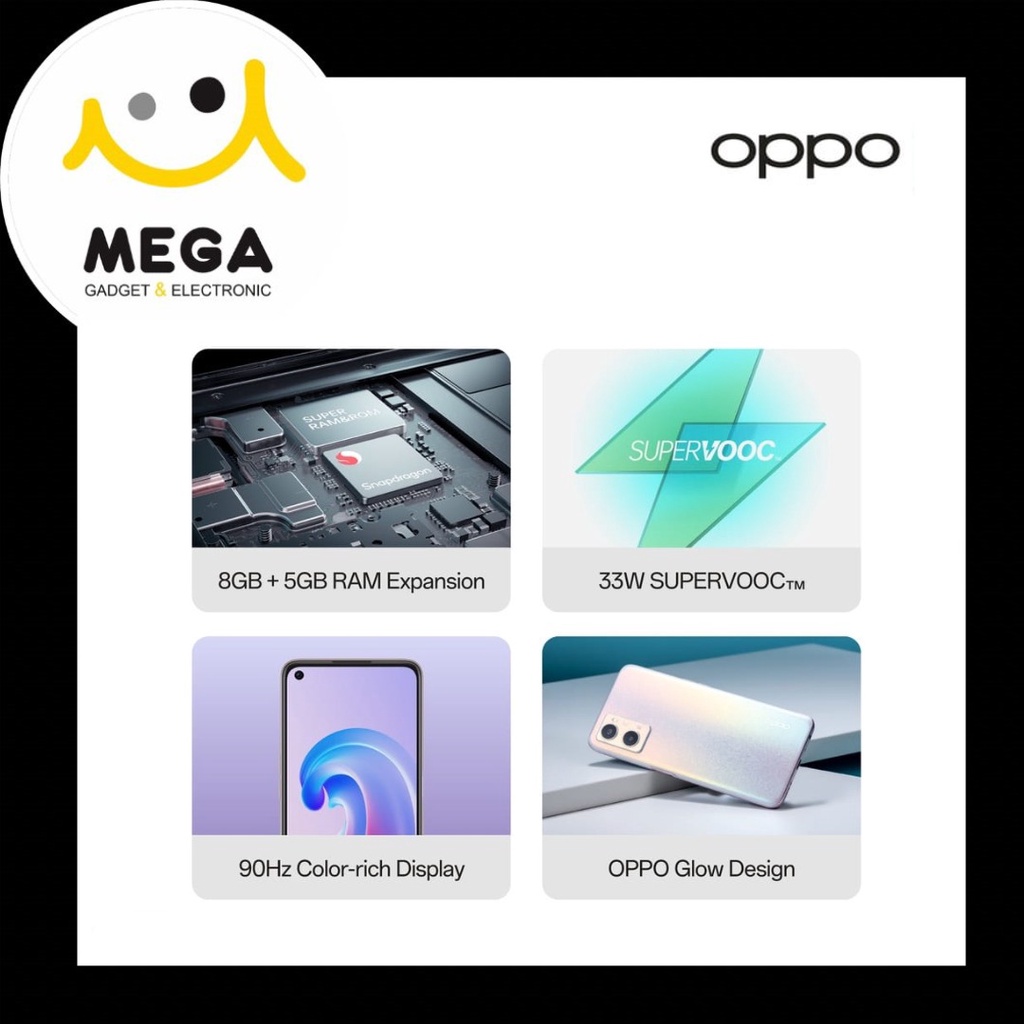 Oppo A96 8GB + 256GB Garansi Resmi Oppo Indonesia