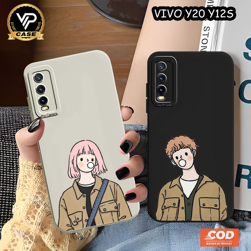 Case Vivo Y20 Pelindung hp Silikon Procamera Couple Vivo Y20 Y12S Y21 Y20S Y33S Y30 Y50 Y22 Y16 Y17 