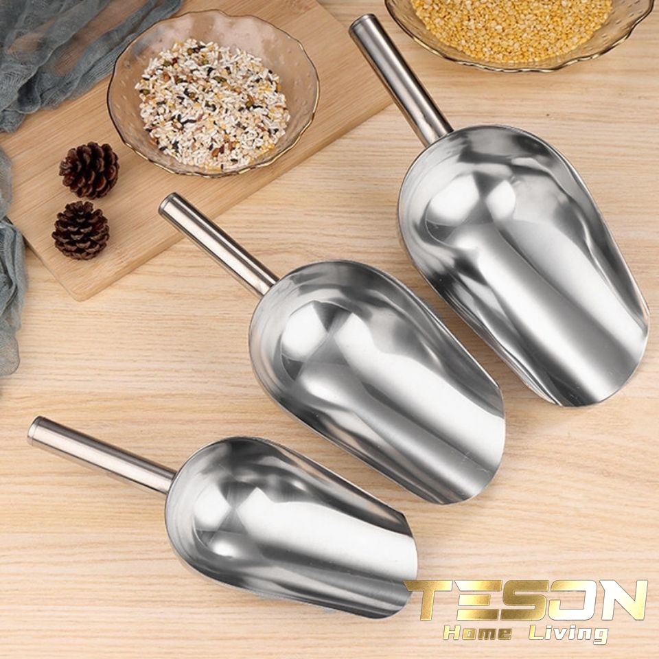 Sendok Sekop Es Batu Stainless Skop Serokan Beras Tepung Ice Scoop