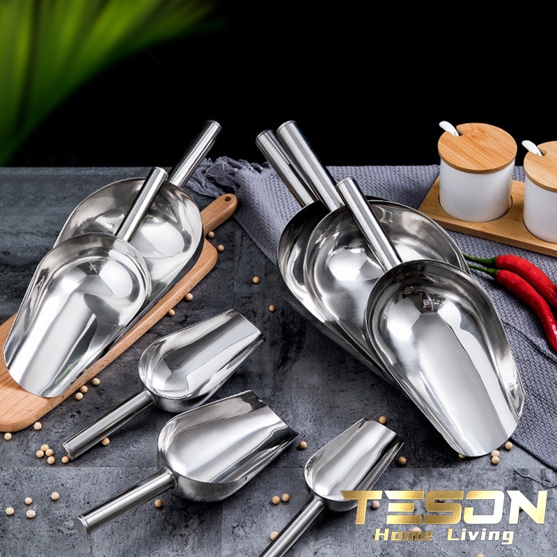 Sendok Sekop Es Batu Stainless Skop Serokan Beras Tepung Ice Scoop