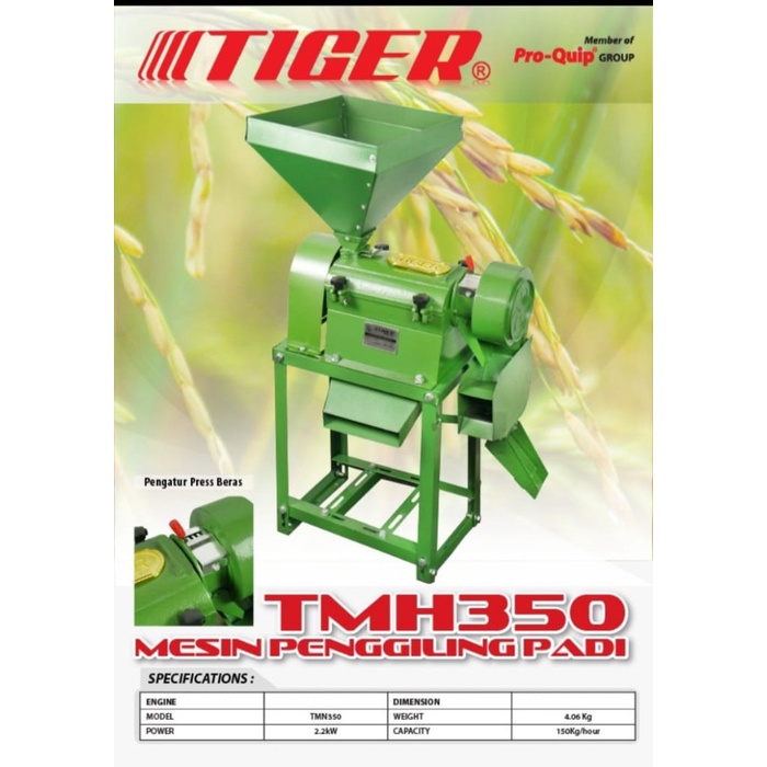 Mesin Polisher Beras TMH350 TIGER / Mesin Poles Giling Penggiling Padi Rice Polisher Ricemill TMH 350 TIGER