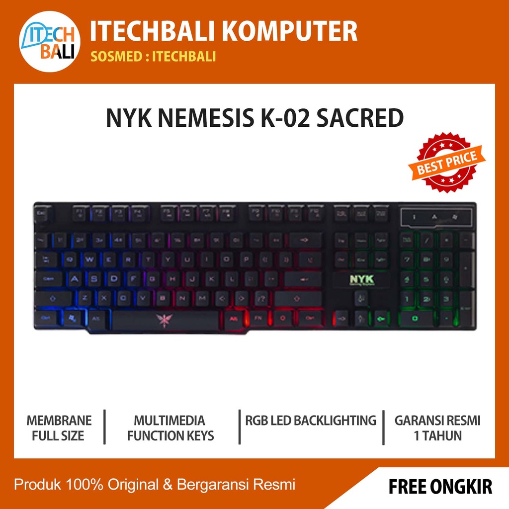 Keyboard NYK K-02  / K02 Full Size Gaming  | ITECHBALI