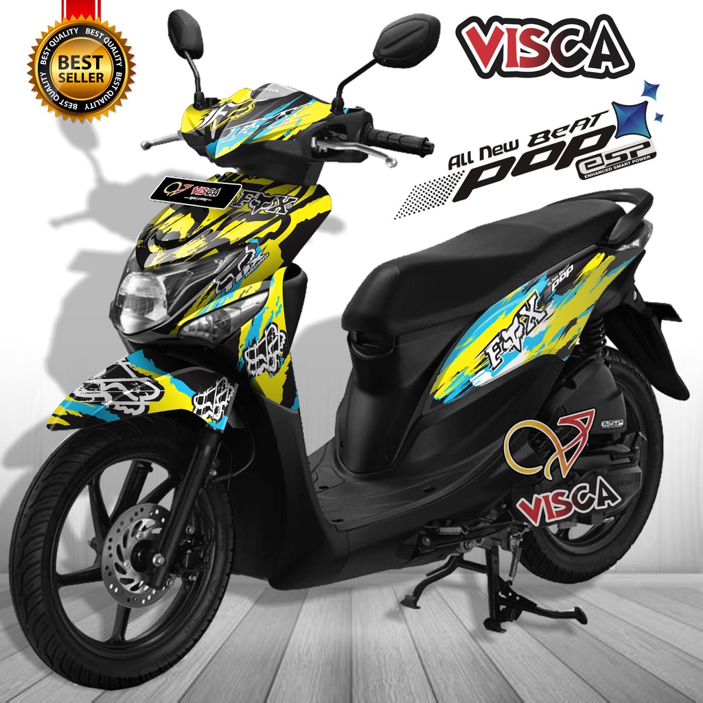 Decal Beat Pop Full Body Stiker Beat Pop Variasi Full Body Striping Beat Pop Variasi Fox