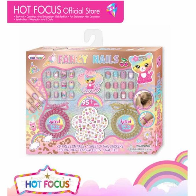 Kuku Palsu Anak Cat Kucing Fancy Nails Ikat Rambut plus Sticker Kuku