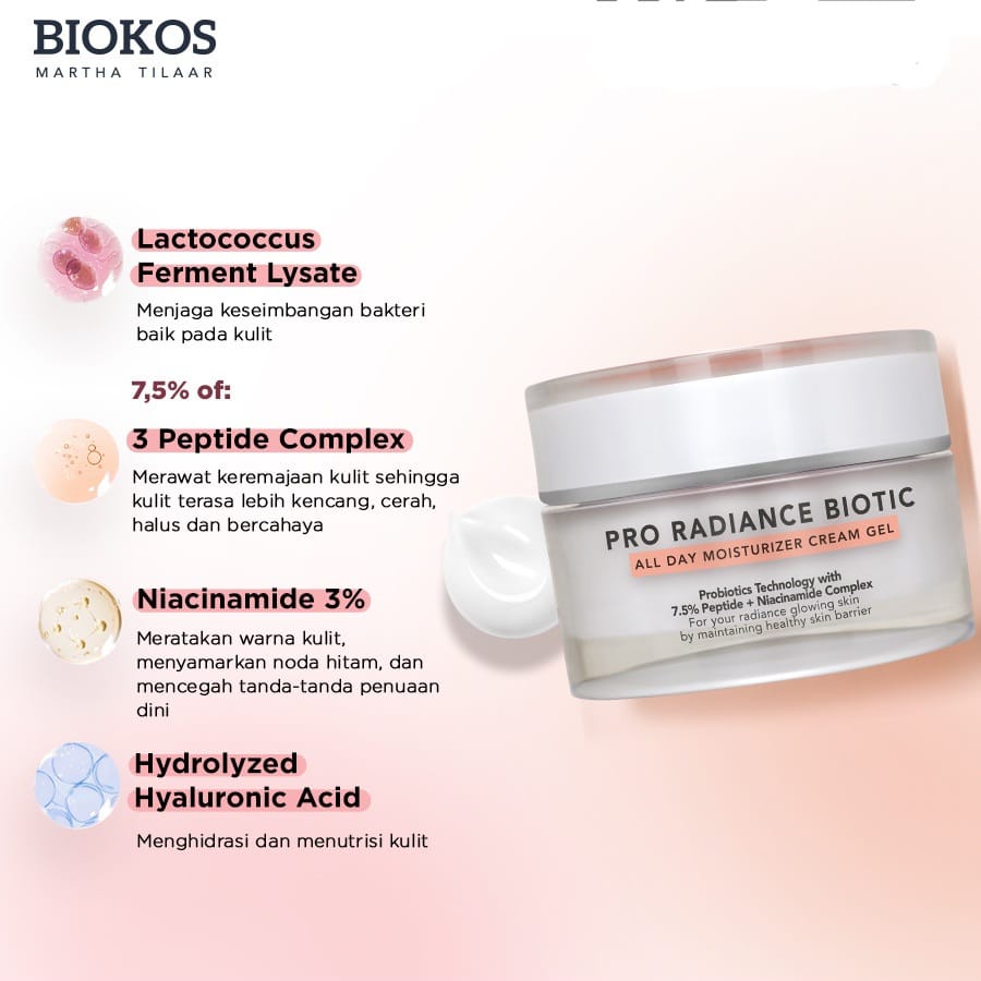 BIOKOS Pro Radiance Biotic All Day Moisturizer Cream Gel 25gr