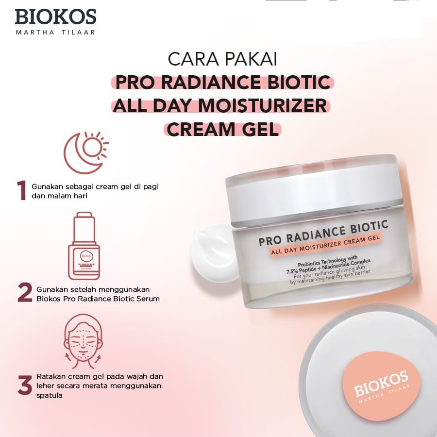 BIOKOS Pro Radiance Biotic All Day Moisturizer Cream Gel 25gr