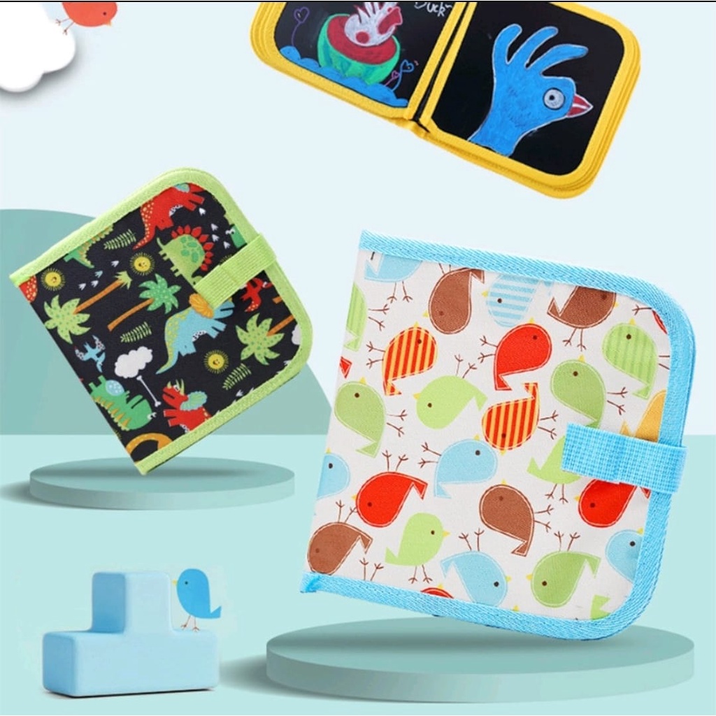 

REUSABLE BUKU GAMBAR PORTABLE / BUKU PAPAN TULIS ANAK BISA DIHAPUS FREE SPIDOL