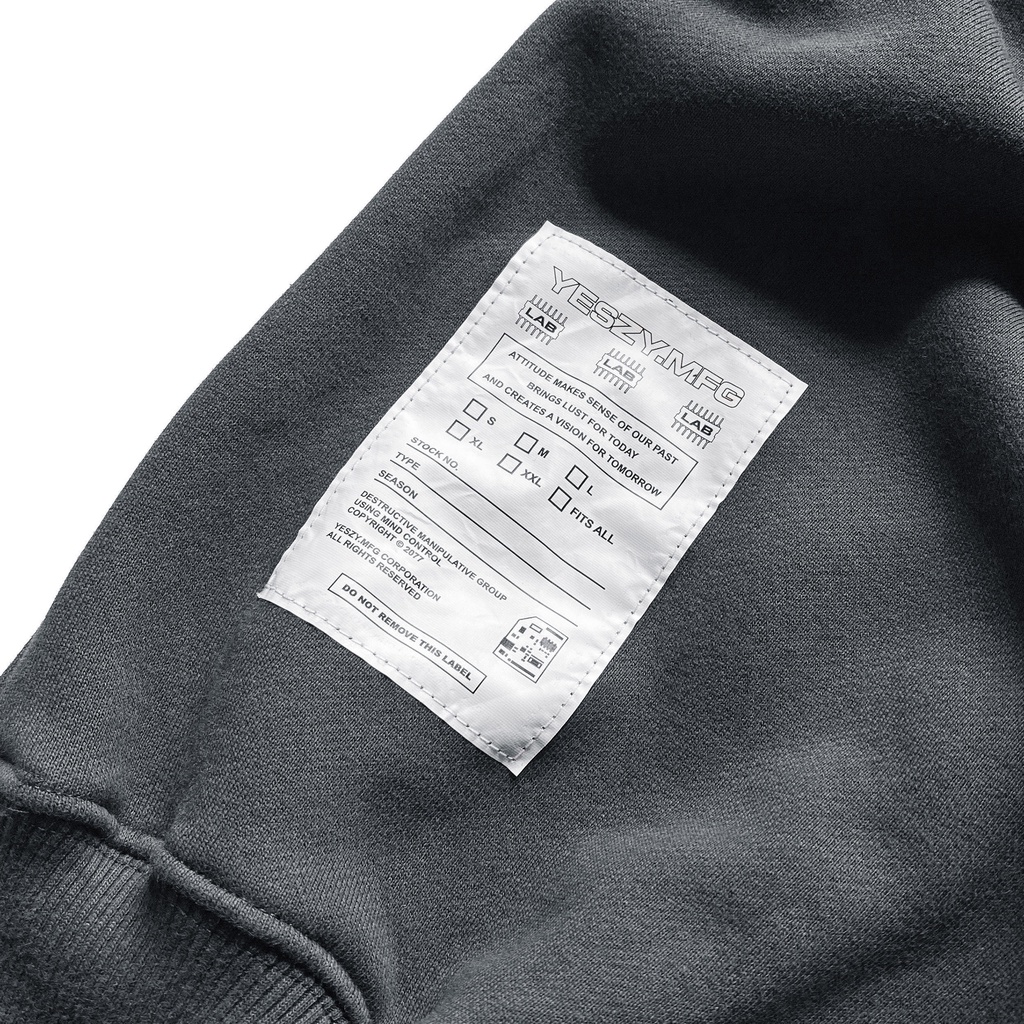 YESZY.MFG Boxy Fit 375 GSM Dark Misty Crewneck