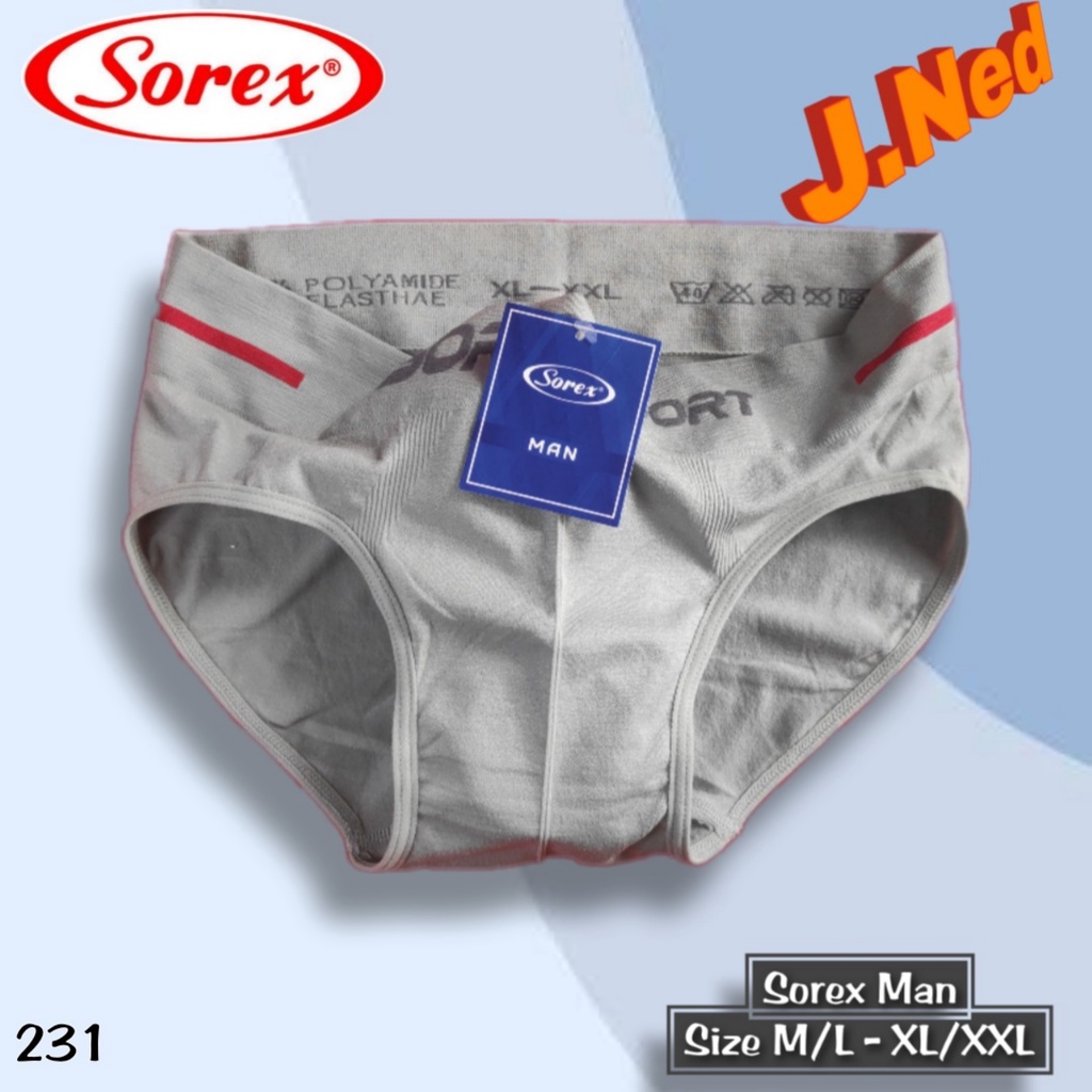 J231 (hrg satuan) CD PRIA SOREX CELANA DALAM PRIA IMPORT M - XXL