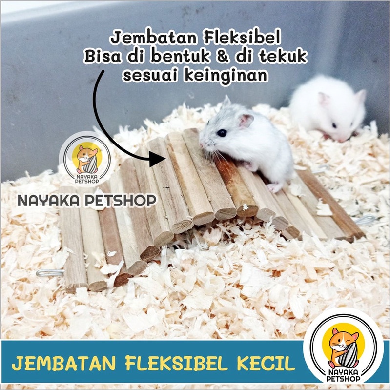 Jembatan Kayu Hamster Fleksibel Kecil Bendy Bridge Wood Mainan Hewan