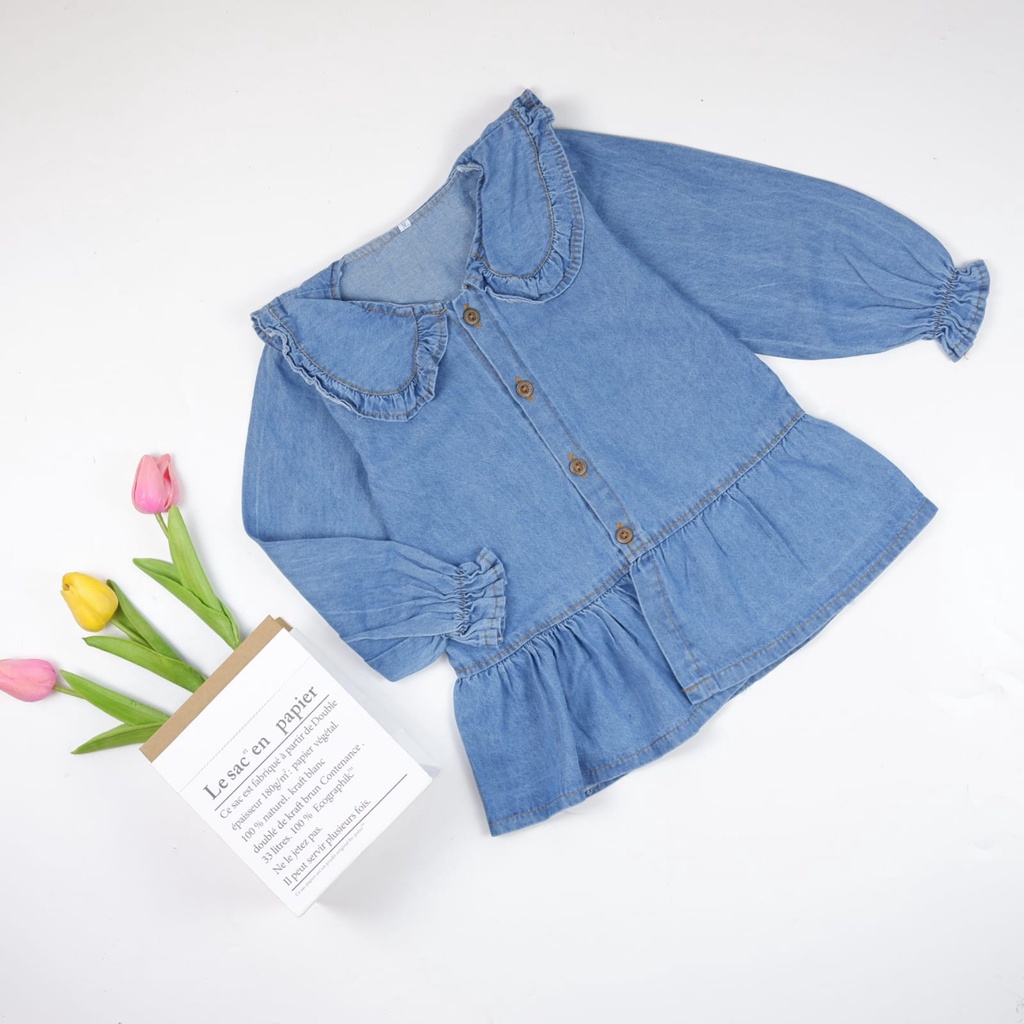 BLOUSE LISA KEMEJA ANAK PEREMPUAN 2-5 Tahun Kemeja Jeans Anak