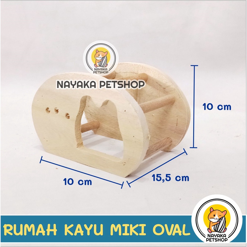 Rumah Hamster Kayu Miki Wooden Home Kandang Hewan Sarang House