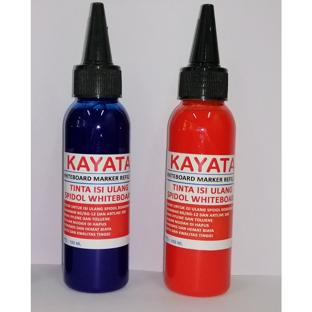 

Tinta Spidol Whiteboard Kayata 100ml -Warna Biru Dan Merah