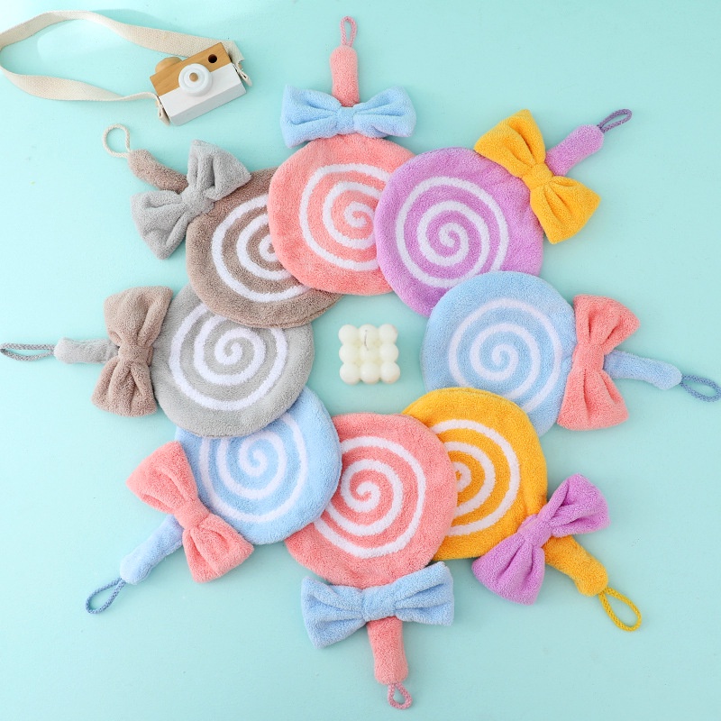 ETFELICEL Hand Towel / Lap Tangan Motif Karakter Gantung Kain Bulu Tebal Halus Lucu Murah