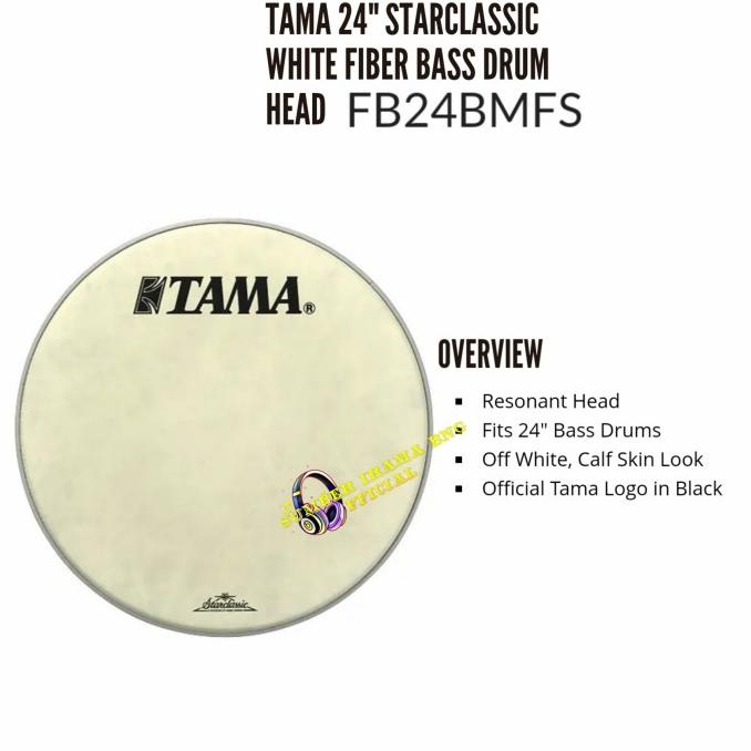 Tama Fb24Bmfs - 24" Starclassic White Fiber Bass Drum Head