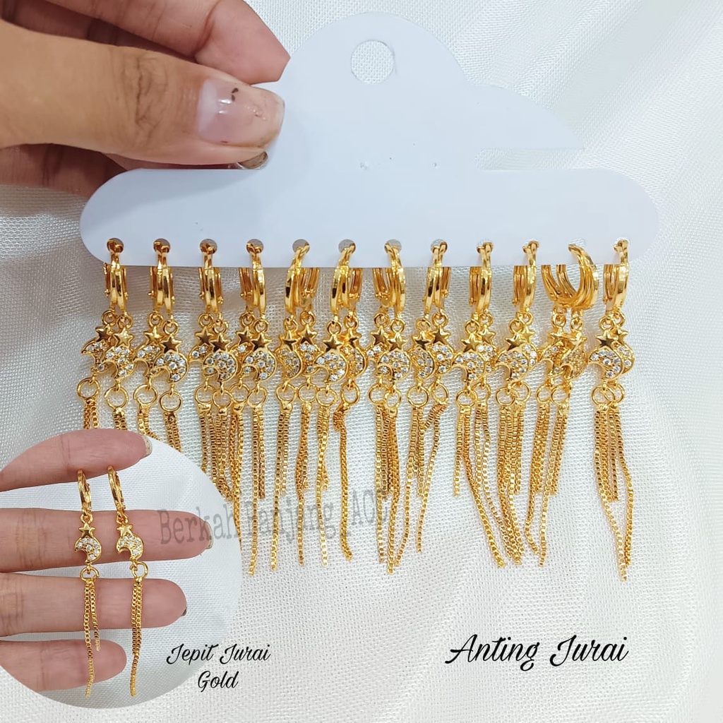 COD 12 PASANG/CHAR ANTING JURAI  ITALI MOTIF PERMATA DEWASA FASHIONABLE   perhiasan super berkelas fashion korea anti karat dan anti luntur