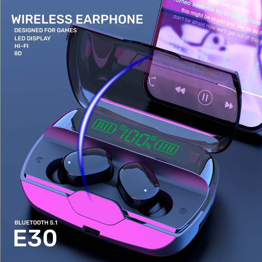 Wireless Earphone Bluetooth E-sports Earbuds Wireless Breathing Lamp Noise-cancelling Headphones Headset Waterproof Upgraded Bluetooth 5.1 - E10,E30(COD)