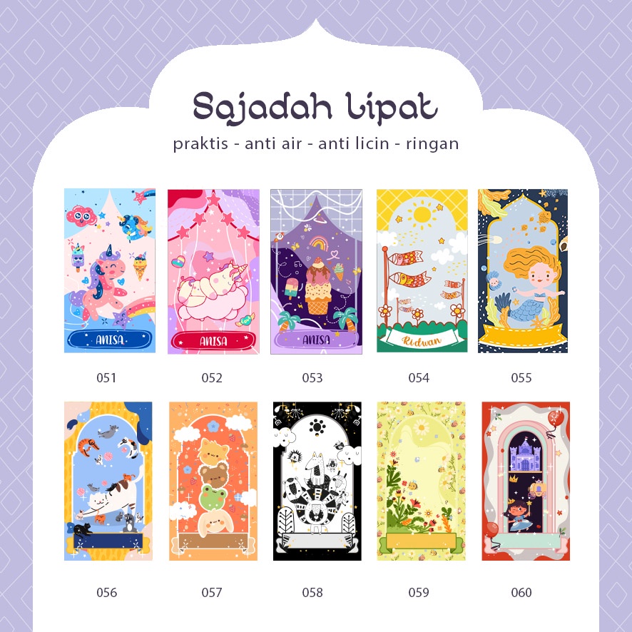 Joselindoprint - SAJADAH LIPAT TRAVEL-  Sajadah Print Custom Nama (GROUP B)