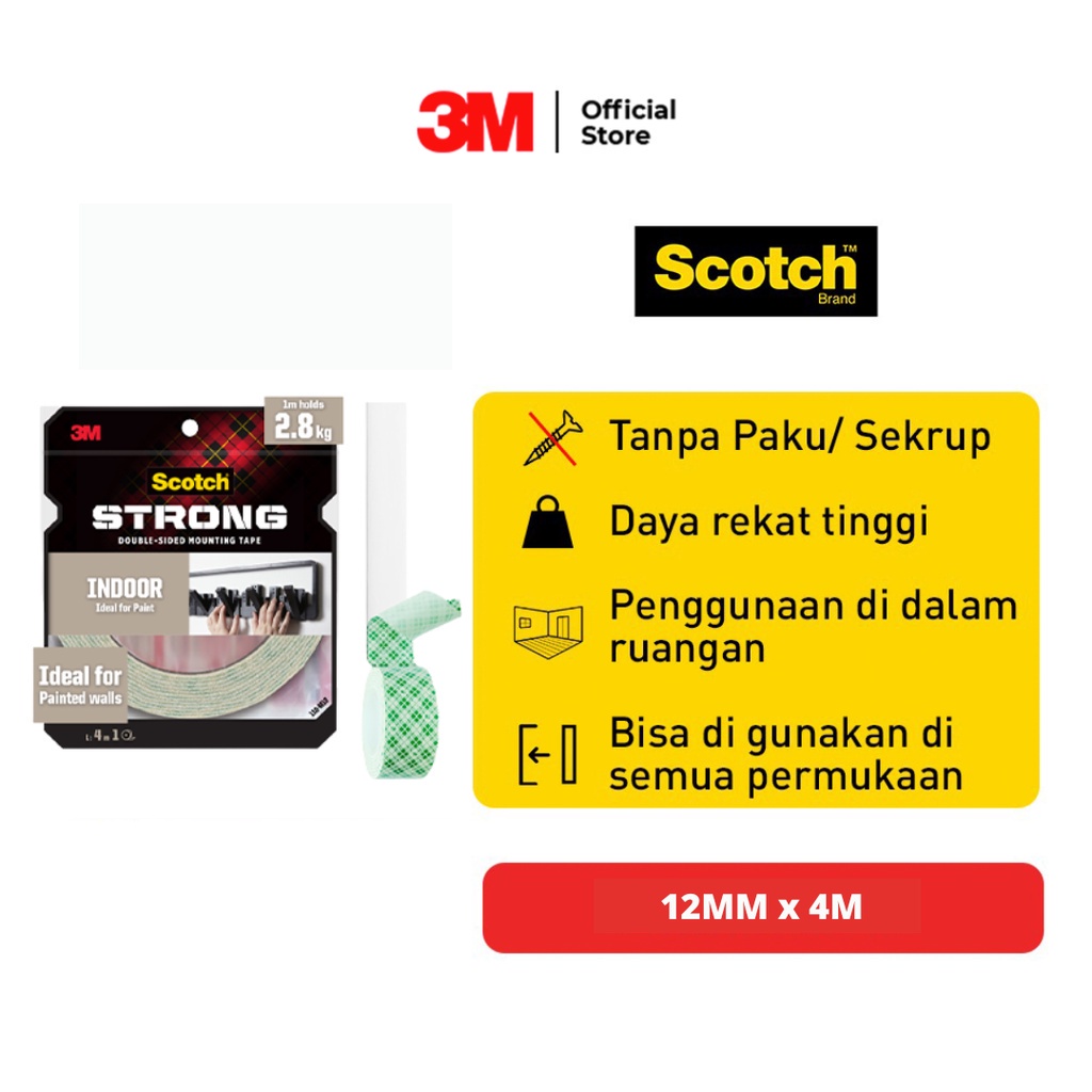 

Scotch 3M Perekat Isolasi Indoor Mounting Tape 110-M12 12 MM X 4 M