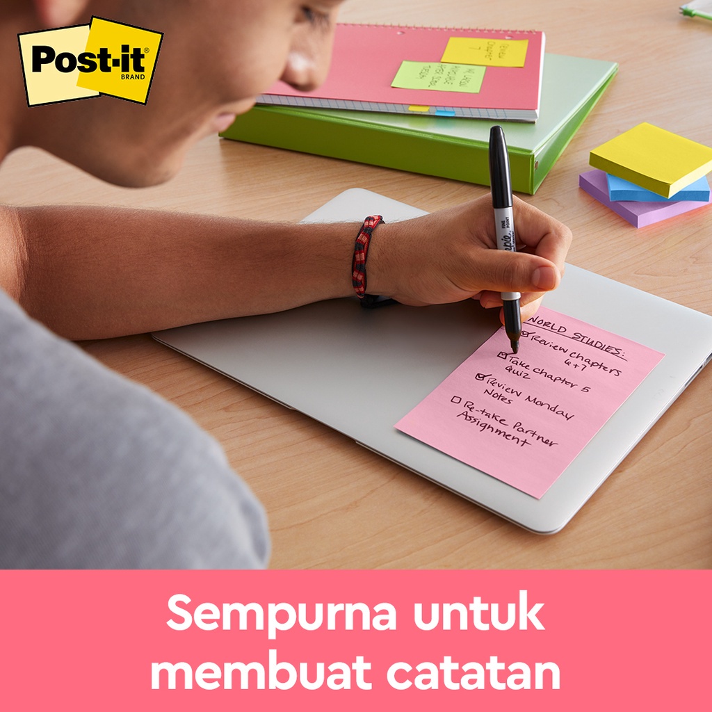 3M™ Post-it® Original Sticky Notes Floral Fantasy, 654-5UC, Menempel berulah kali pada kertas, 1 pak/5 pad, 76x76 mm, Untuk penanda dan pengingat