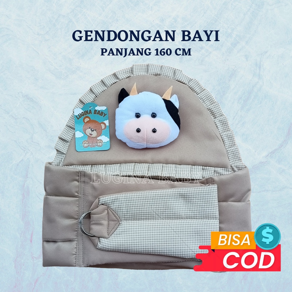 Gendongan samping bayi boneka motif kotak sling bayi perlengkapan bayi