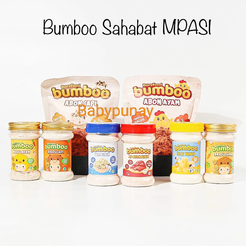 

BAREFOOD BUMBO KALDU MPASI NON MSG GULA DAN GARAM / BUMBOO ABON SAPI / BUMBOO ABON AYAM / BUMBOO ATI AYAM / BUMBOO TERI BUBUK