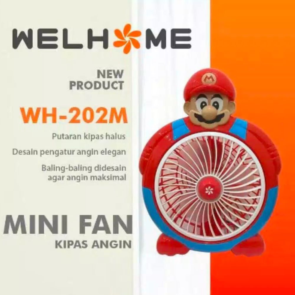 FM - WellHome Kipas Angin Karakter 10 inch WH 202 M Mario-Bros