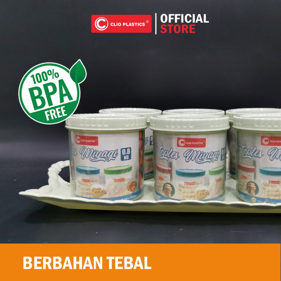 Tonam Toples Nampan 0.8 KG SEI Clio Tonam Tobaki / LEBARAN  SET 7 IN 1 TONAM Tutupan Putar Toples Bulat Wadah Saji Calista Serbaguna