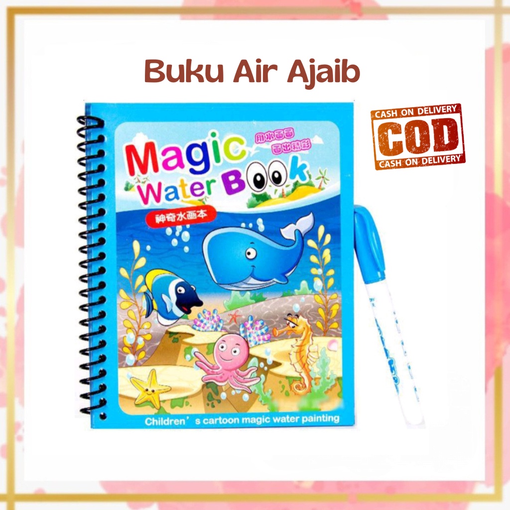 

Magic Water Coloring Book Invisible Ink Pan Mainan Edukasi Anak Buku Gambar Mewarnai Ajaib Spidol Air