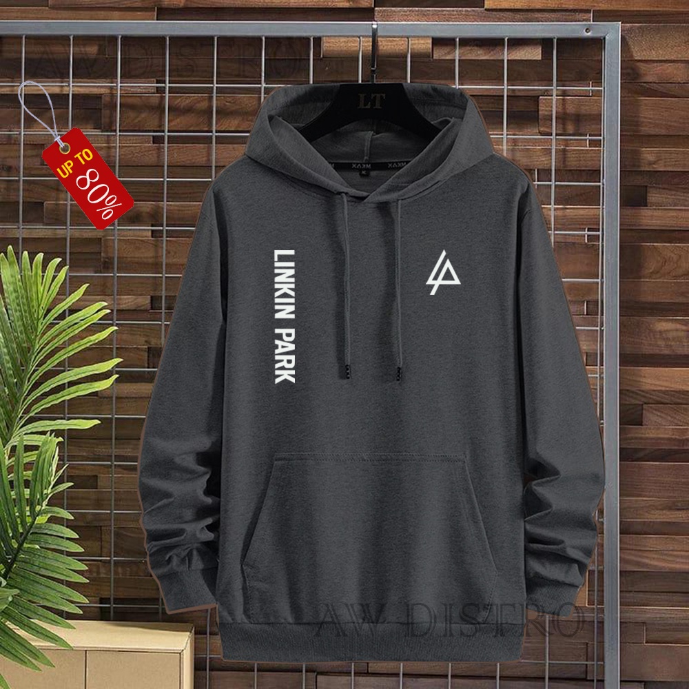 COD Promo Termurah Sweater Hoodie Modern LP KIRKA Text Putih Premium Quality