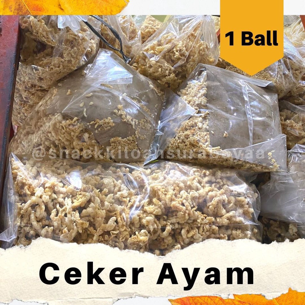 

Ceker Ayam 1 BALL (2 KG) / Kripik Ceker/ Snack Kiloan Murah/ MAK E DOR