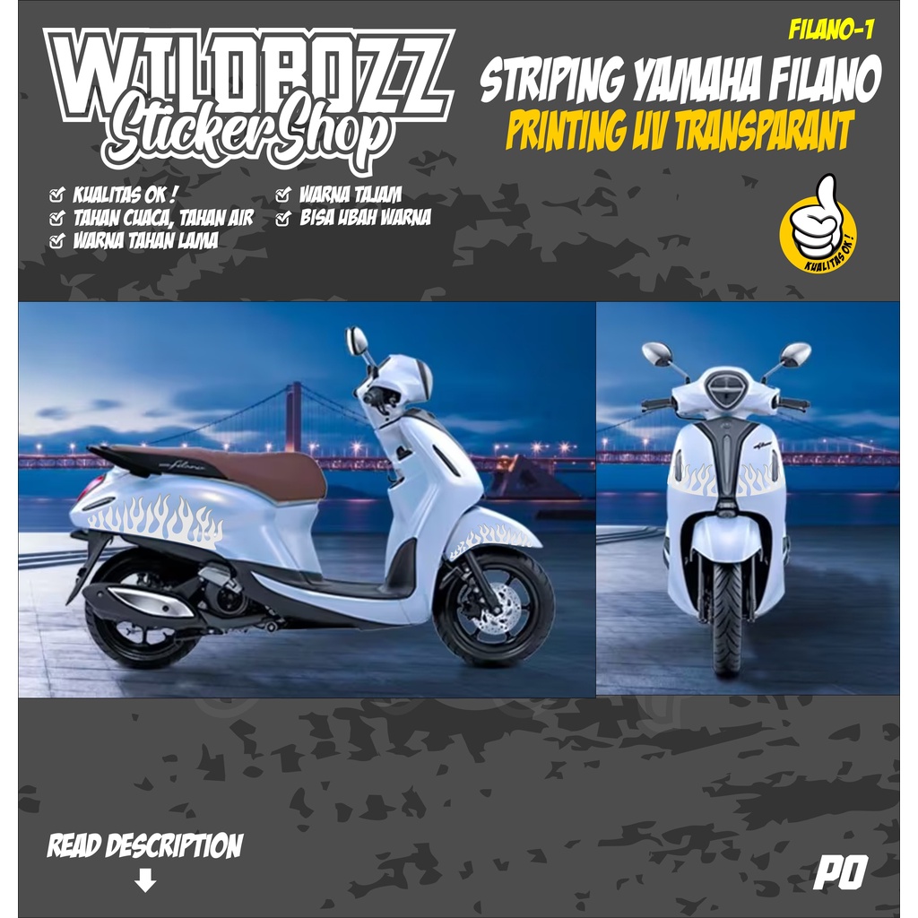 striping yamaha filano printing uv transparan  (filano-1) wildbozz sticker