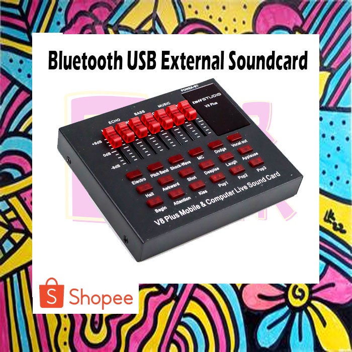 Soundcard V8 Plus V8S V8U V8 Bluetooth Live Streaming Mic Condenser