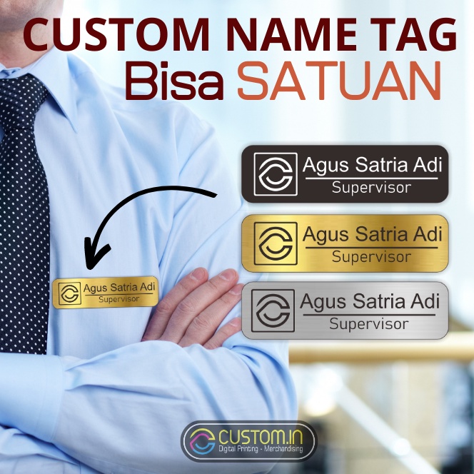 Name Tag Akrilik Custom | Desain Elegan untuk Nama Anda