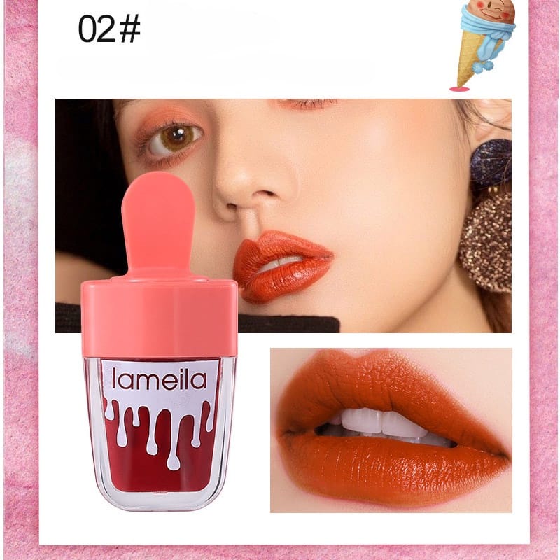 HER Lip Glow Lip Gloss Glitter Lipstik Liquid Cair Dragon Ranee-ICE CREAM 02