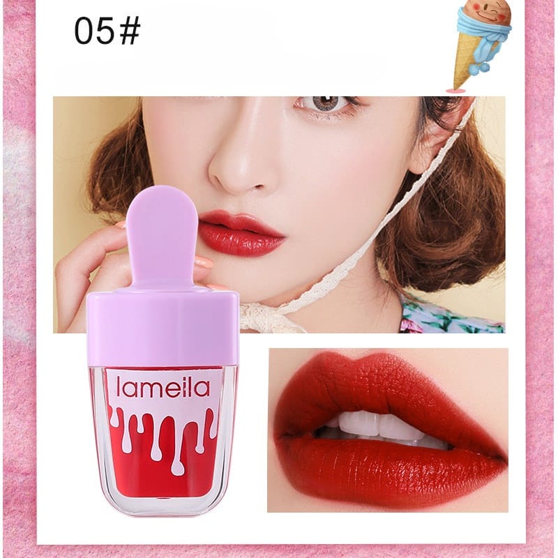 HER Lip Glow Lip Gloss Glitter Lipstik Liquid Cair Dragon Ranee-ICE CREAM 05