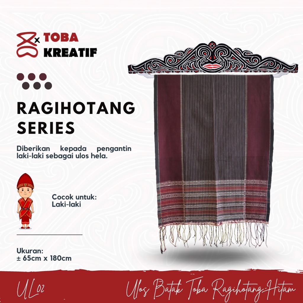 Kain Ulos Batak Toba Ragihotang Hitam