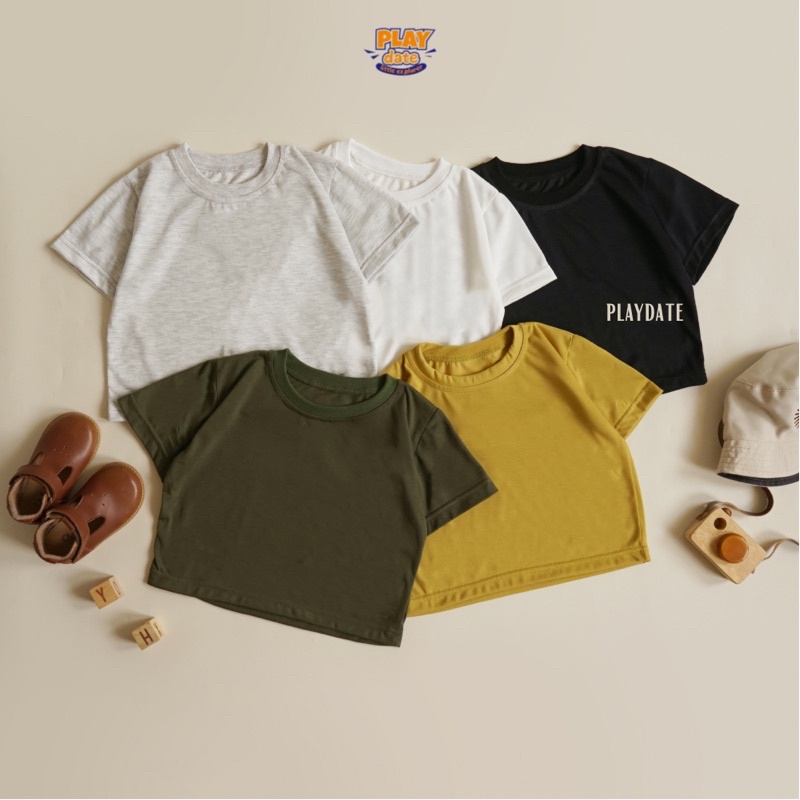 Playdate Baju Kaos Anak Oversizeted Croptop Anak Laki Laki Perempuan Unisex 1 sampai 5 Tahun Korea Lucu