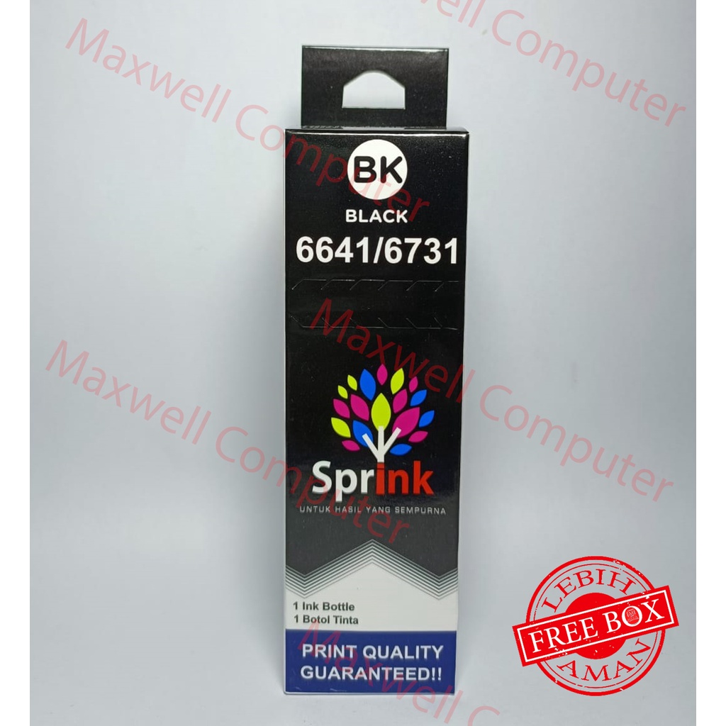 TINTA SPRINK 664 / 673 BLACK / HITAM FOR EPSON L100/L110/L120/l121/L220/L300/L310 L350/L360/L365 L45