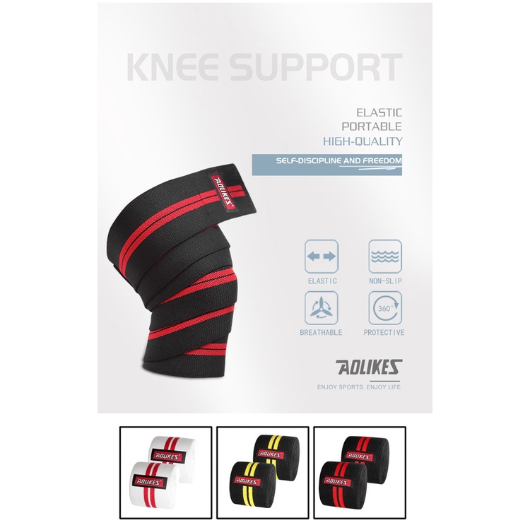 KNEE SUPPORT SQUAT WEIGHT LIFTING BELT ELASTIC BAND KNEE WRAP BANDAGE