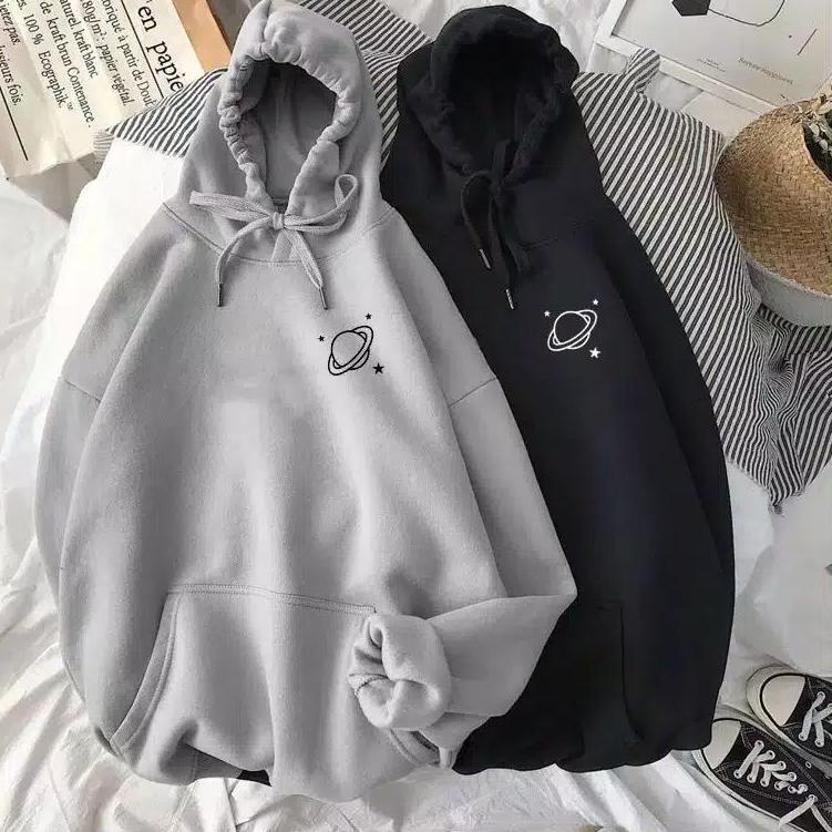 New Deal IvannaCollection Sweater Hoodie Wanita Oversize Tebal Jaket Hodie Couple Pasangan Simple Pl