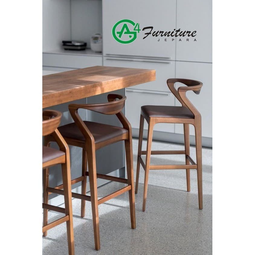 Kursi Cafe/Kursi Bar Unik dan Elegan - Kayu Jati