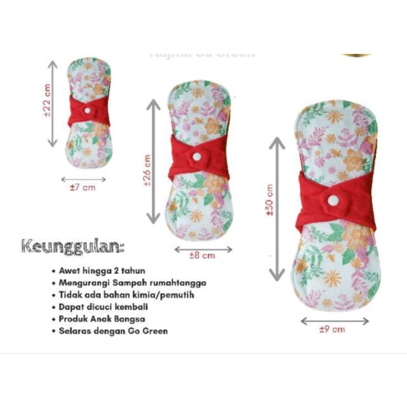 Menspad Pembalut Kain cuci ulang (1pcs) , Pembalut siang, malam, pantyliner, menspad cuci ulang