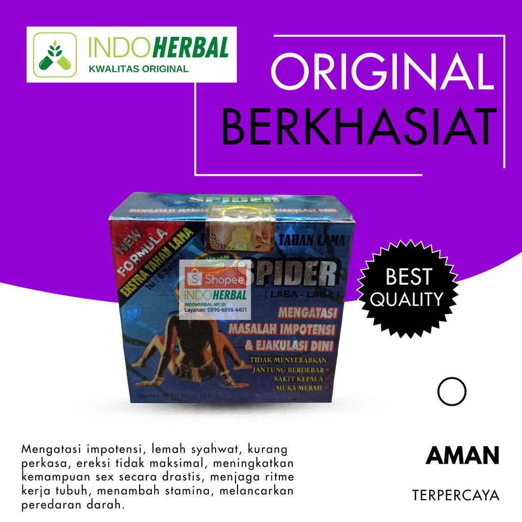 

Kapsul HerbalSpider Original Asli HerbalLabaLaba Original Kapsul Obat Herbal Stamina Pria