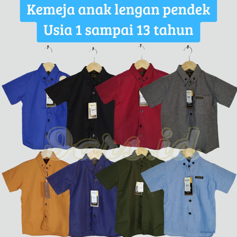 PROMO KEMEJA POLOS ANAK LENGAN PENDEK 90K DAPAT 3