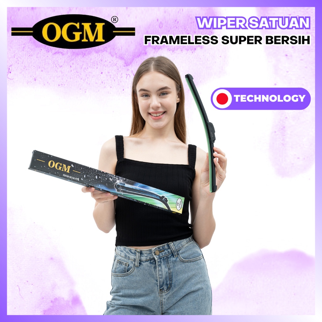 OGM WIPER FRAMELESS / WIPER SOFT / WIPER HYBRID / WIPER BANANA SATU PCS UNIVERSAL DIJAMIN BERSIH BER