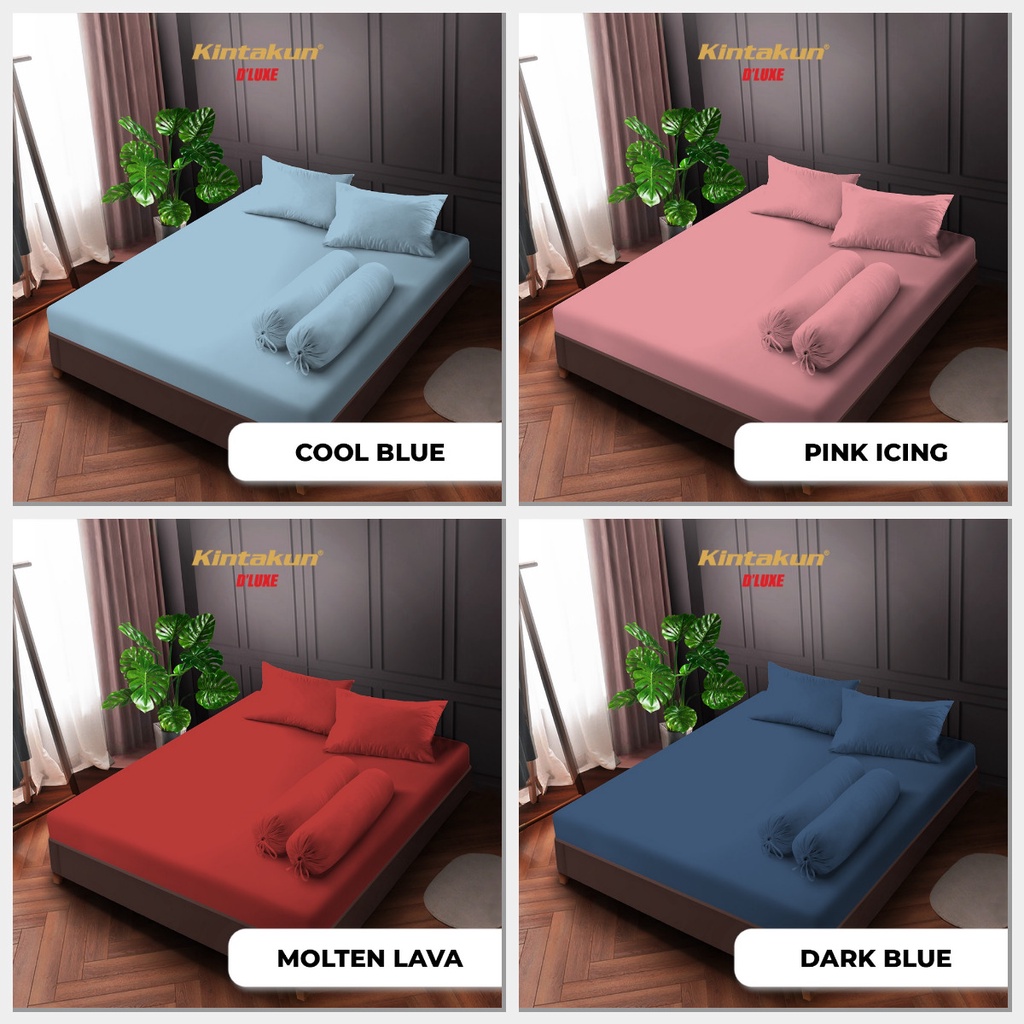 Sprei Kintakun D'Luxe POLOS Tinggi 20cm Uk. 180 x 200 &amp; Uk. 160 x 200